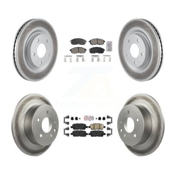 Front Rear Ceramic Pad Coat Disc Brake Rotor Kit For 2017-2019 Nissan Sentra Turbocharged KGA-105199