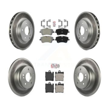 Front Rear Semi-Metallic Pad Coated Brake Rotor Kit For Mercedes-Benz C240 Wagon with RWD KGA-105205