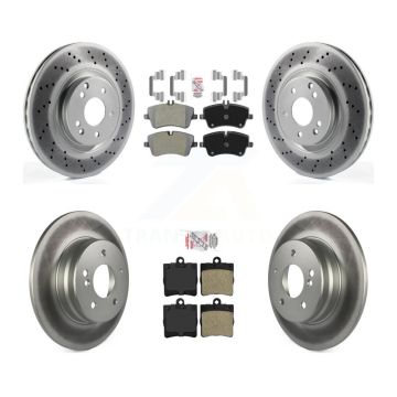 Front Rear Semi-Metallic Pads And Coated Disc Brake Rotors Kit For Mercedes-Benz SLK280 KGA-105206