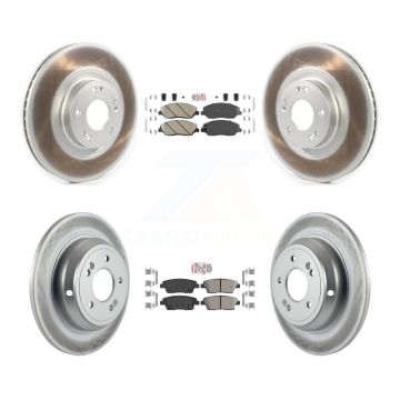 Front Rear Ceramic Pads And Coated Disc Brake Rotors Kit For 2012 Hyundai Genesis 3.8L KGA-105207