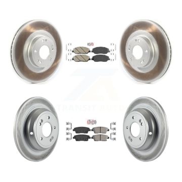 Front Rear Ceramic Pads And Coated Disc Brake Rotors Kit For 2012 Hyundai Genesis 3.8L KGA-105208