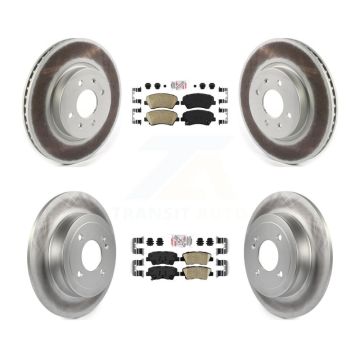 Front Rear Ceramic Pads And Coated Disc Brake Rotors Kit For Kia Rio KGA-105214