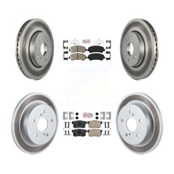 Front Rear Ceramic Pads And Coated Disc Brake Rotors Kit For 2010-2013 Suzuki Kizashi KGA-105237