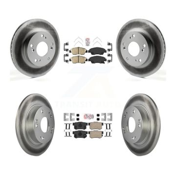 Front Rear Ceramic Pads And Coated Disc Brake Rotors Kit For 2013-2015 Acura ILX 1.5L KGA-105242