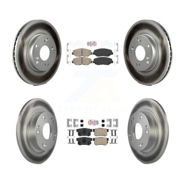 Front Rear Ceramic Pads And Coated Disc Brake Rotors Kit For 2013 Acura ILX 2.0L KGA-105243