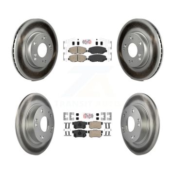 Front Rear Ceramic Pads And Coated Disc Brake Rotors Kit For 2013 Acura ILX 2.0L KGA-105244