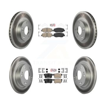 Front Rear Ceramic Pads And Coated Disc Brake Rotors Kit For 2014-2015 Acura ILX 2.0L KGA-105246