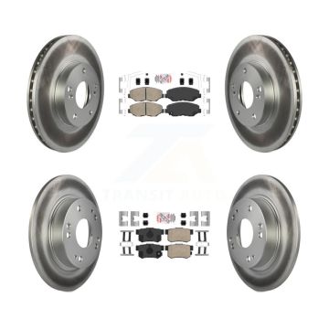 Front Rear Ceramic Pads And Coated Disc Brake Rotors Kit For 2014-2015 Acura ILX 2.0L KGA-105247