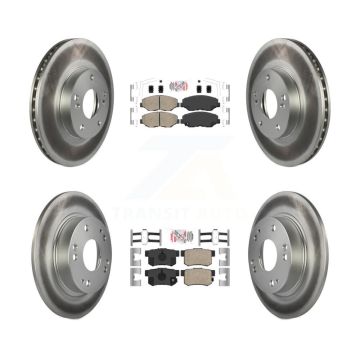 Front Rear Ceramic Pads And Coated Disc Brake Rotors Kit For 2014-2015 Acura ILX 2.0L KGA-105248