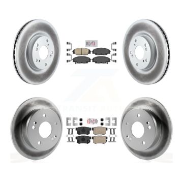 Front Rear Ceramic Pads And Coated Disc Brake Rotors Kit For 2002-2006 Acura RSX Type-S KGA-105254