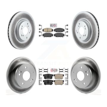 Front Rear Ceramic Pads And Coated Disc Brake Rotors Kit For 2002-2006 Acura RSX Type-S KGA-105255