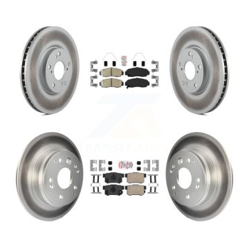 Front Rear Ceramic Pad Coat Brake Rotor Kit For 2004-2005 Acura TL Automatic transmission KGA-105256
