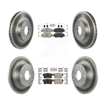Front Rear Ceramic Pads And Coated Disc Brake Rotors Kit For Honda Accord KGA-105259