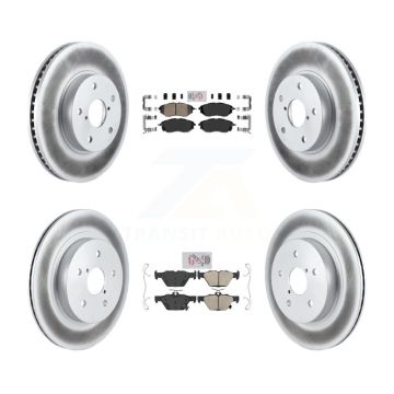 Front Rear Ceramic Pads And Coated Disc Brake Rotors Kit For 2015 Subaru Legacy 2.5L KGA-105278