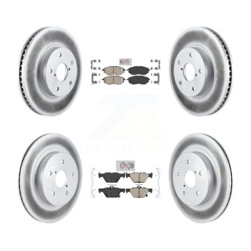 Front Rear Ceramic Pads And Coated Disc Brake Rotors Kit For 2015 Subaru Legacy 2.5L KGA-105279