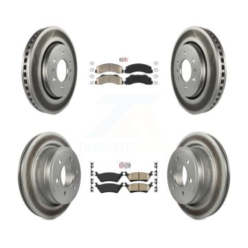 Front Rear Ceramic Pads And Coated Disc Brake Rotors Kit For Ford F-150 KGA-105284