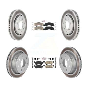 Front Rear Ceramic Pad Coated Brake Rotors Kit For 2012-2014 Ford F-150 With 7 Lug Wheels KGA-105290