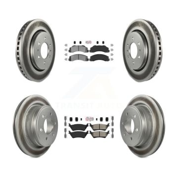 Front Rear Semi-Metallic Pads And Coated Disc Brake Rotors Kit For Ford F-150 KGA-105291