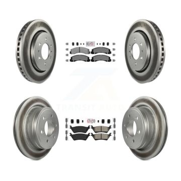 Front Rear Semi-Metallic Pads And Coated Disc Brake Rotors Kit For Ford F-150 KGA-105303