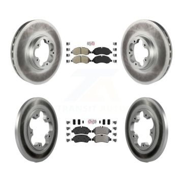 Front Rear Semi-Metallic Pad Coated Disc Brake Rotor Kit For Ford Transit-250 Transit-150 KGA-105317