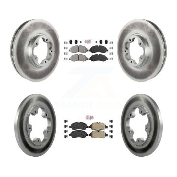 Front Rear Semi-Metallic Pad Coated Disc Brake Rotor Kit For Ford Transit-250 Transit-150 KGA-105318