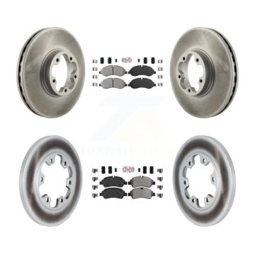 Front Rear Semi-Metallic Pads And Coated Disc Brake Rotors Kit For Ford Transit-350 HD KGA-105320