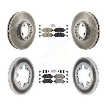 Front Rear Semi-Metallic Pads And Coated Disc Brake Rotors Kit For Ford Transit-350 HD KGA-105321