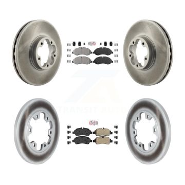 Front Rear Semi-Metallic Pads And Coated Disc Brake Rotors Kit For Ford Transit-350 HD KGA-105322