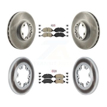 Front Rear Semi-Metallic Pads And Coated Disc Brake Rotors Kit For Ford Transit-350 HD KGA-105323