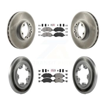 Front Rear Semi-Metallic Pads And Coated Disc Brake Rotors Kit For Ford Transit-350 HD KGA-105324