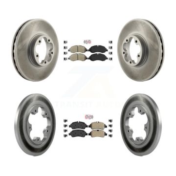 Front Rear Semi-Metallic Pads And Coated Disc Brake Rotors Kit For Ford Transit-350 HD KGA-105327