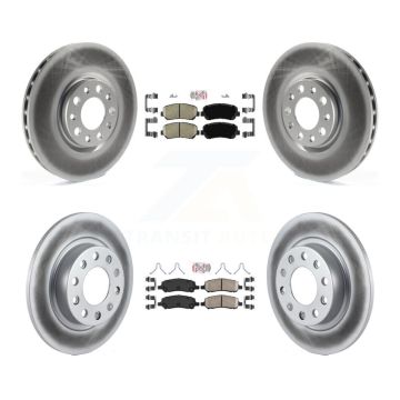Front Rear Ceramic Pads And Coated Disc Brake Rotors Kit For 2013-2016 Dodge Dart KGA-105329