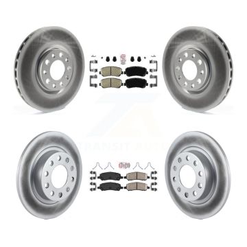 Front Rear Ceramic Pads And Coated Disc Brake Rotors Kit For 2013-2016 Dodge Dart KGA-105330