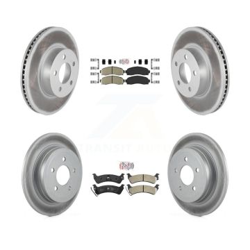 Front Ceramic Rear Semi-Metallic Pad Coated Brake Rotors Kit For Ford Explorer Sport Trac KGA-105332