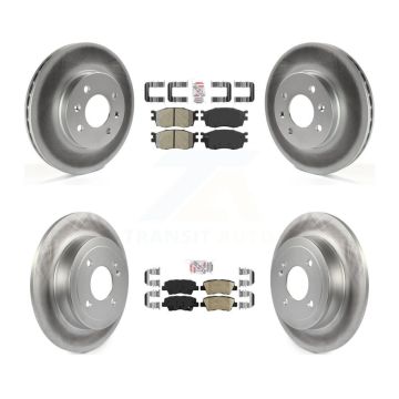 Front Semi-Metallic Rear Ceramic Pad Coated Disc Brake Rotors Kit For 2011 Hyundai Accent KGA-105333