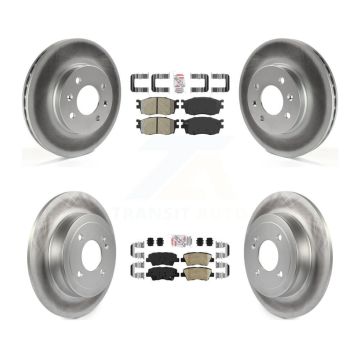 Front Semi-Metallic Rear Ceramic Pad Coated Disc Brake Rotors Kit For 2011 Hyundai Accent KGA-105334