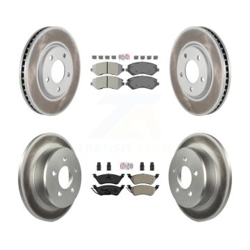 Front Rear Semi-Metallic Pad Coated Disc Brake Rotor Kit For Dodge Grand Caravan Chrysler KGA-105344