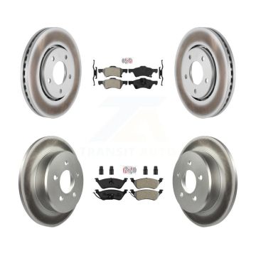 Front Rear Semi-Metallic Pads And Coated Disc Brake Rotors Kit For Dodge Caravan KGA-105346