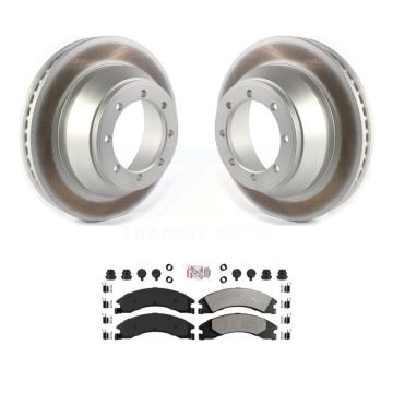 Rear Coat Brake Rotor Semi-Metallic Pad Kit For 09-10 Ford E-450 Super Duty DIESEL engine KGA-105351