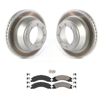 Rear Coat Brake Rotor Semi-Metallic Pad Kit For 09-10 Ford E-450 Super Duty DIESEL engine KGA-105352