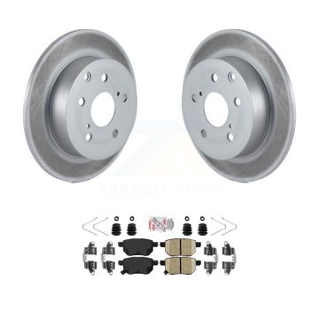 Rear Coated Disc Brake Rotors And Ceramic Pads Kit For 2010 Toyota Matrix XRS KGA-105366
