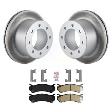 Rear Coat Brake Rotors Ceramic Pad Kit For 2007 GMC Sierra 3500 Classic With 12000 Lb GVW KGA-105379