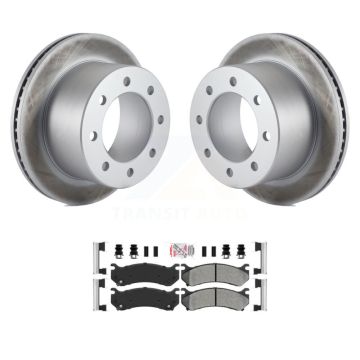 Rear Coat Brake Rotor Semi-Metallic Pad Kit For GMC Sierra 3500 Classic With 12000 Lb GVW KGA-105380