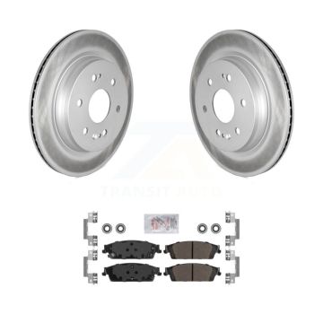 Rear Coated Brake Rotors Semi-Metallic Pad Kit For Chevrolet Silverado 1500 LD GMC Sierra KGA-105383