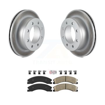 Rear Coated Brake Rotor & Ceramic Pad Kit For Chevrolet Express 4500 3.20" Overall Height KGA-105387
