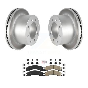Rear Coated Disc Brake Rotor & Ceramic Pad Kit For GMC Sierra 3500 HD Chevrolet Silverado KGA-105392