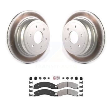 Rear Coated Disc Brake Rotors And Semi-Metallic Pads Kit For 2016-2024 Nissan TITAN XD KGA-105401