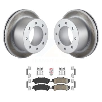 Rear Coated Disc Brake Rotors And Ceramic Pads Kit For 2001 GMC Sierra 3500 KGA-105405