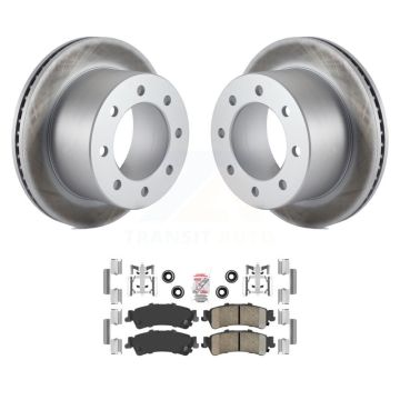 Rear Coated Disc Brake Rotors And Ceramic Pads Kit For 2001 GMC Sierra 3500 KGA-105406