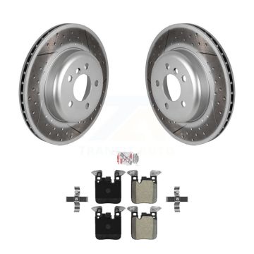 Rear Coat Brake Rotors Semi-Metallic Pad Kit For BMW 328i xDrive 330i 335i 428i 435i 430i KGA-105410